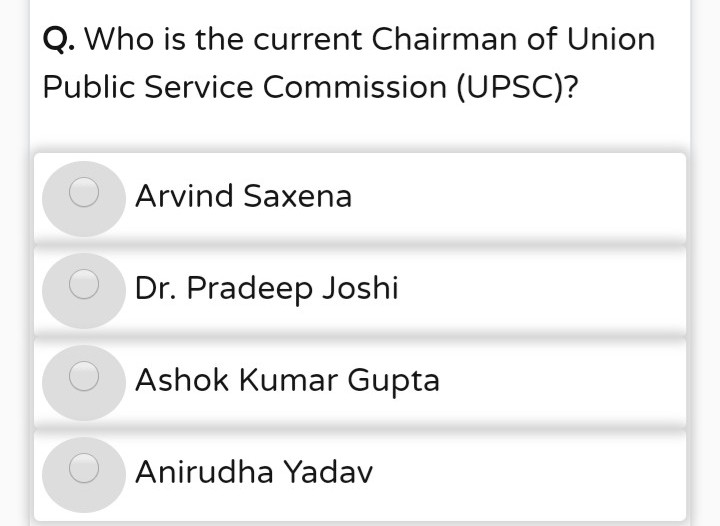 Who is the current Chairman of Union Public Service Commission (UPSC)?