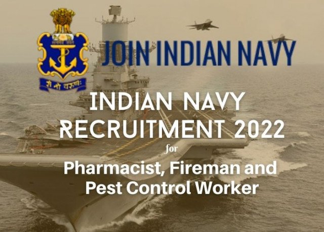 Indian Navy Group C (Pharmacist, fireman, and Pest Control worker) Recruitment 2022 | Total 127 Posts