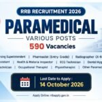 RRB Paramedical Staff Recruitment 2026: Apply Online for 590 Vacancies (CEN 05/2026)