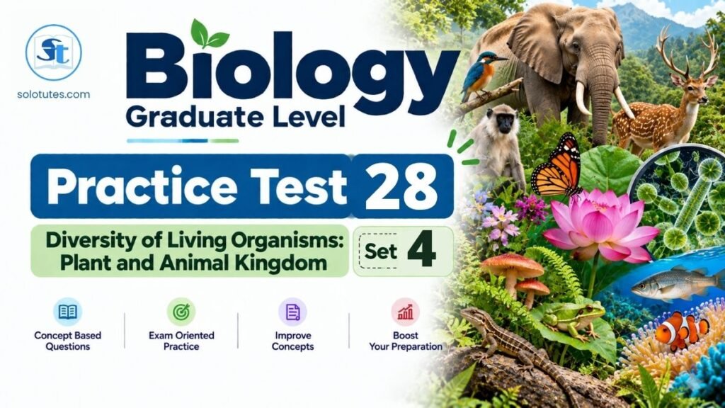 Biology Practice Test 28 – Unit 7 (Diversity of Living Organisms: Plant and Animal Kingdom – SET 4/4)