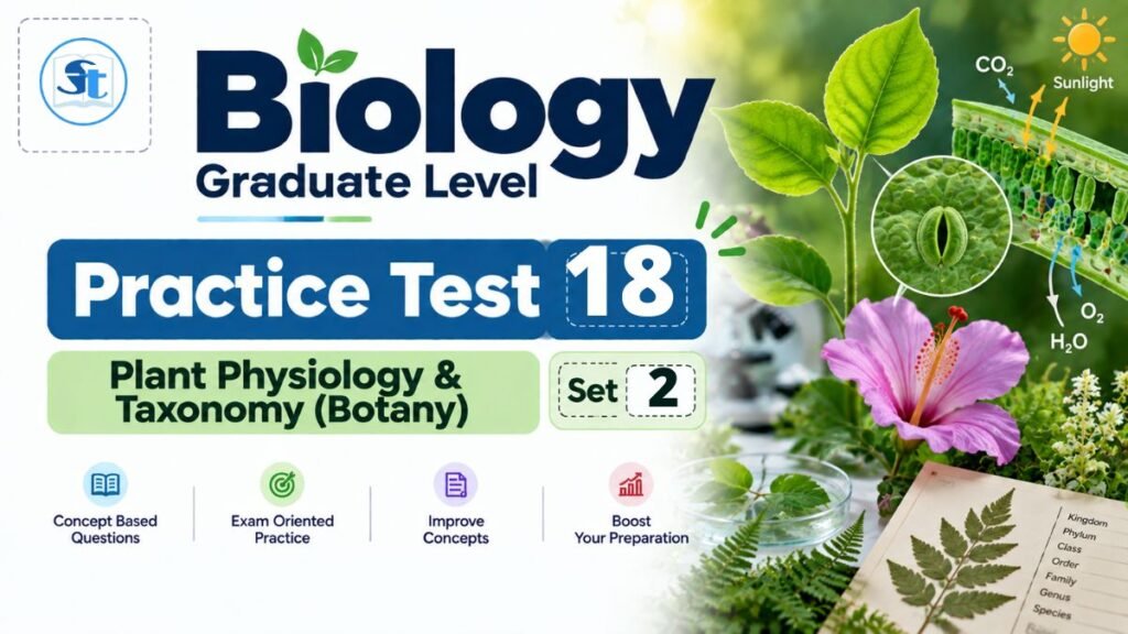 Biology Practice Test 18 – Unit 5 (Plant Physiology & Taxonomy (Botany) – SET 2/4)