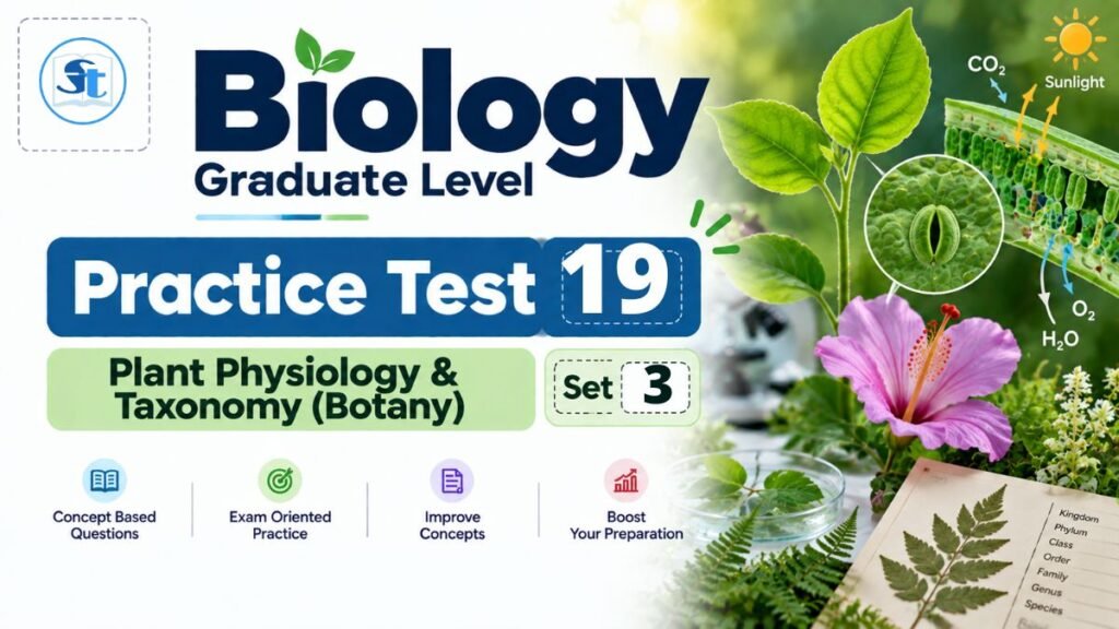 Biology Practice Test 19 – Unit 5 (Plant Physiology & Taxonomy (Botany) – SET 3/4)