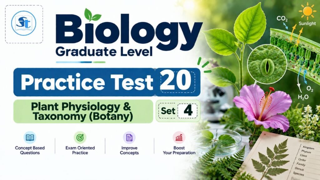 Biology Practice Test 20 – Unit 5 (Plant Physiology & Taxonomy (Botany) – SET 4/4)