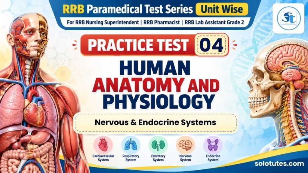 RRB PM-UT04 – Anatomy & Physiology Practice Test 4: Nervous & Endocrine Systems