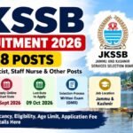 JKSSB Recruitment 2026: 518 Posts, Apply Online for Junior Pharmacist, Staff Nurse & Other Posts