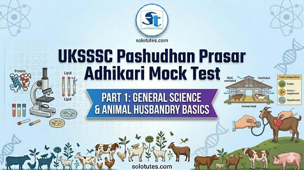 UKSSSC Pashudhan Prasar Adhikari Mock Test 3: Part 1 (General Science & Animal Husbandry)