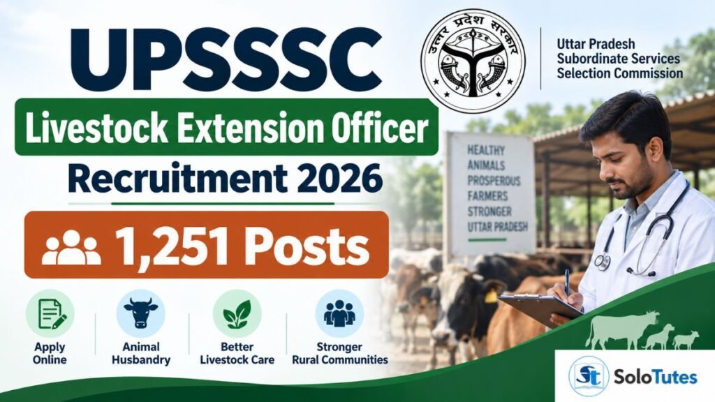 UPSSSC Livestock Extension Officer Recruitment 2026 – 1251 Posts